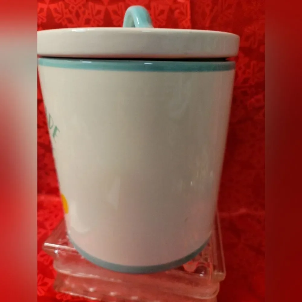 DesignPac Gnomemade Baking Co Ceramic Cookie Jar Huge White Teal Easter Gnome
